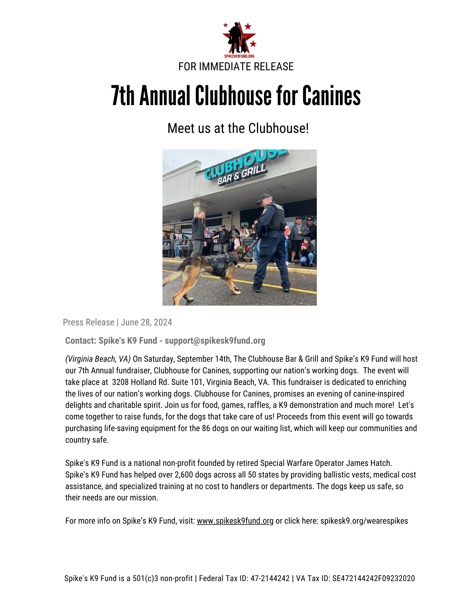 7th Annual Clubhouse for Canines