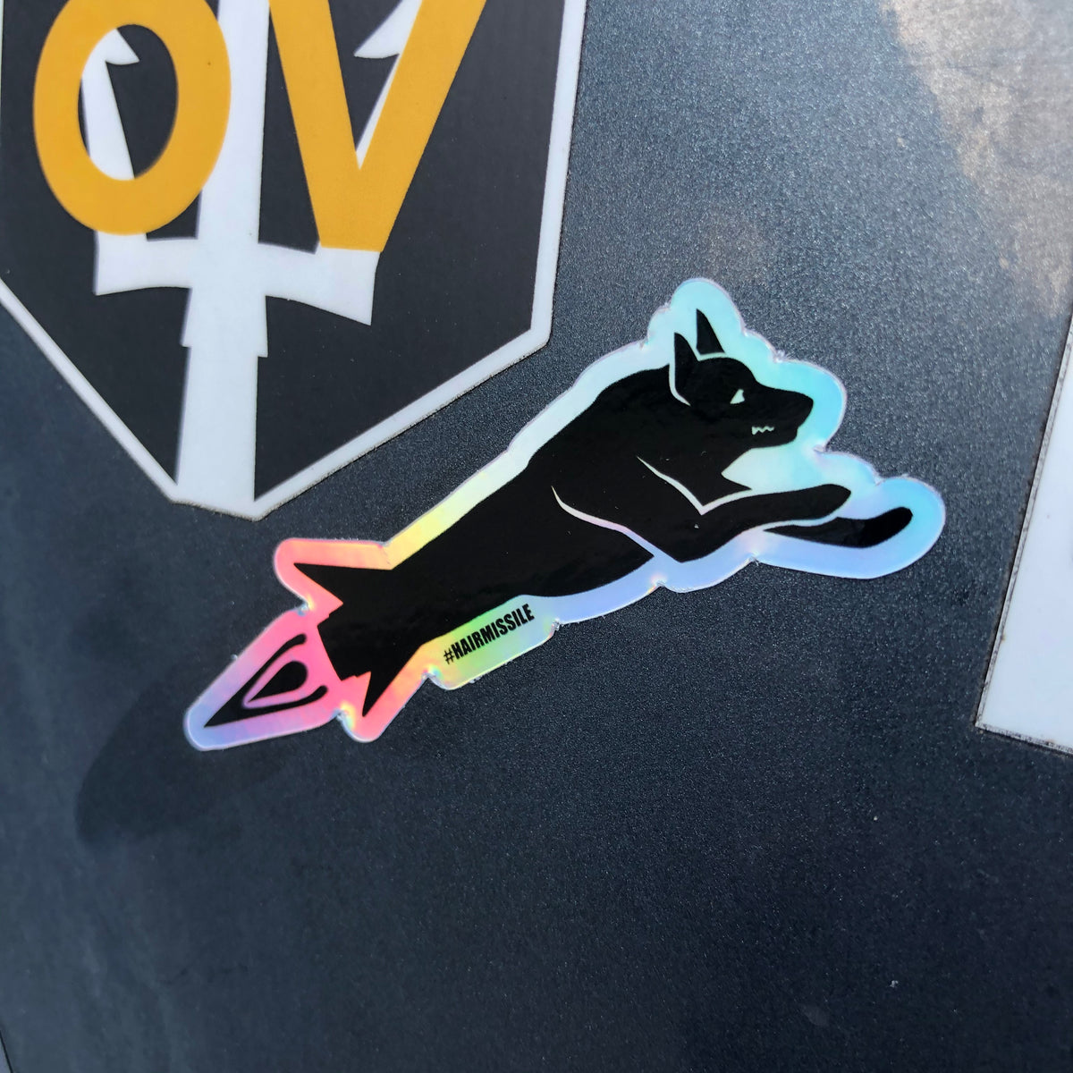 Holographic Hair Missile Sticker - Small